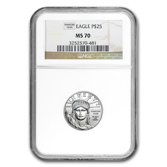 1/4 oz Platinum American Eagle MS-70 NGC (Random Year) 1/4 oz Platinum American Eagle MS-70 NGC (Random Year)